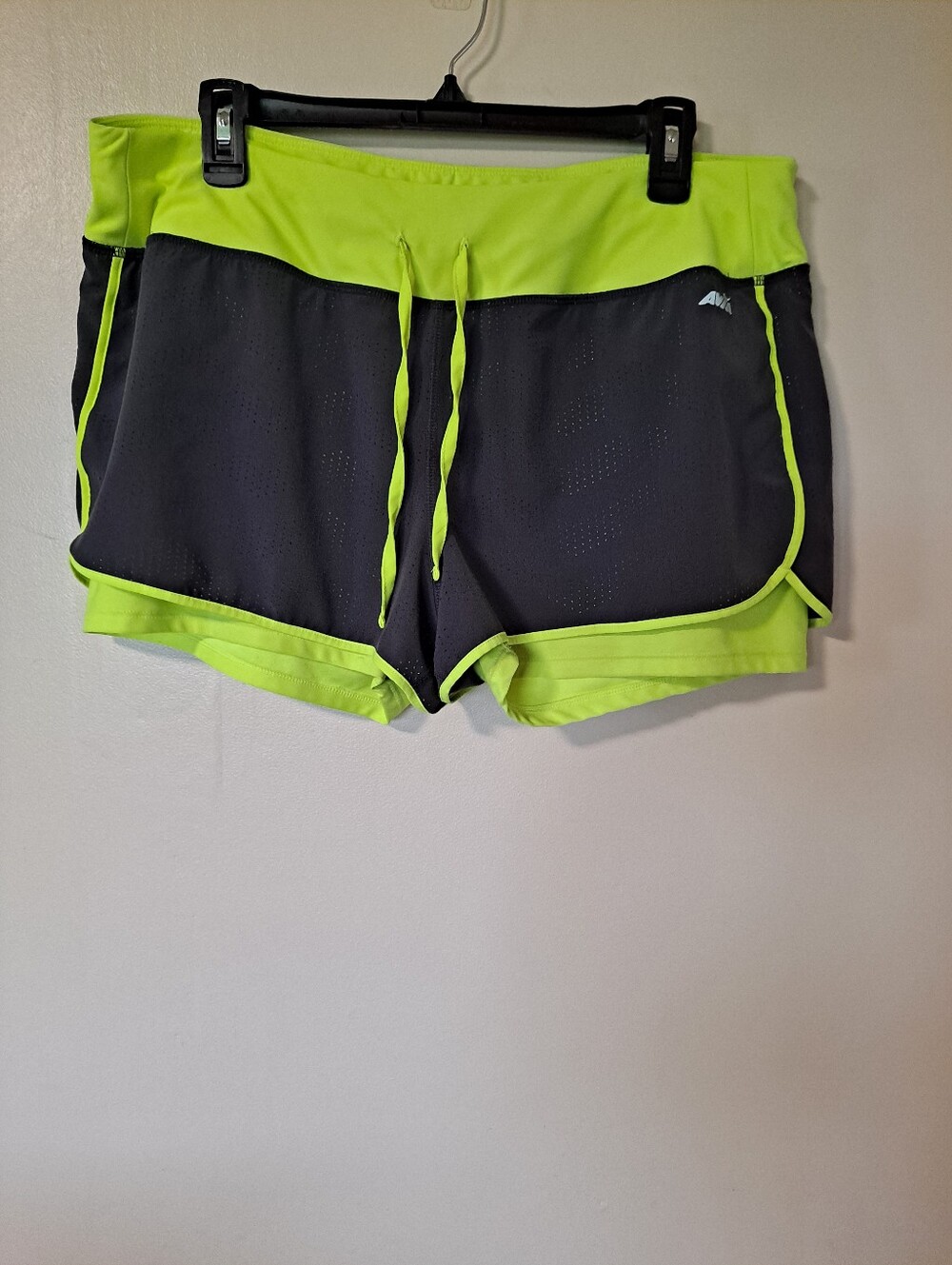 Avia Neon Lime and Charcoal Athletic Shorts